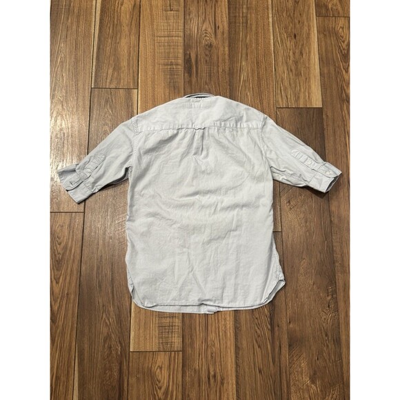 AllSaints Mens Button Up Short Sleeve Cotton White Gray Size M - Picture 4 of 6